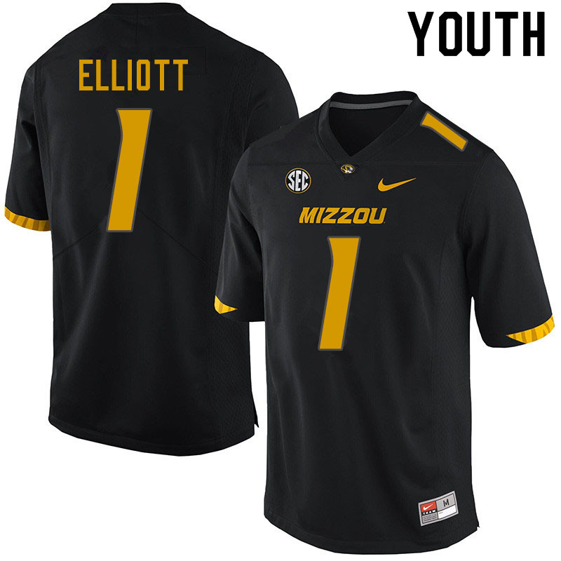 Youth #1 Jordan Elliott Missouri Tigers College Football Jerseys Sale-Black - Click Image to Close